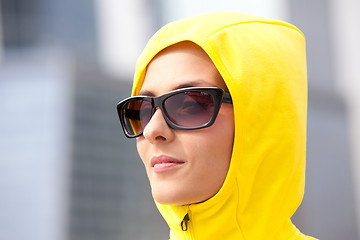 Image showing girl in a yellow hood