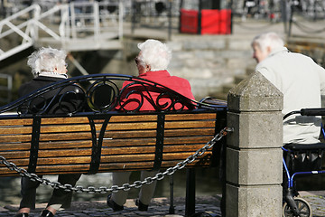 Image showing Elderly on Bench