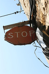 Image showing Old stop sign