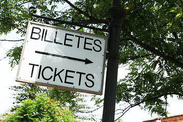 Image showing Tickets Sign