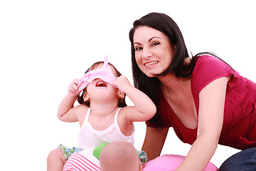 Image showing mom and daughter having fun 