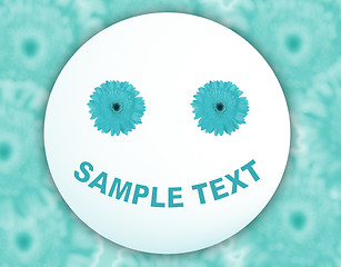 Image showing Greeting card with white-blue smiley