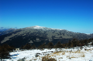 Image showing Landscape of snow-capped mountains