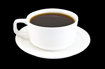 Image showing Coffee cup in white on a black background