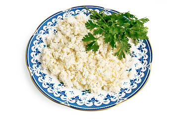 Image showing Cottage cheese and parsley