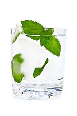 Image showing Ice water and mint