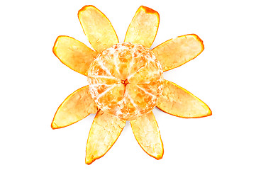 Image showing Mandarin on the peel by purified on top