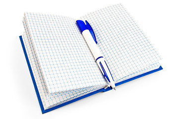 Image showing Notebook and pen blue