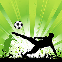 Image showing Soccer Player on Grunge Background