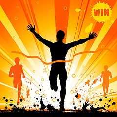 Image showing Silhouette of a Man Winner