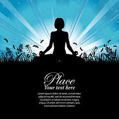 Image showing Silhouette of a Girl in Yoga pose