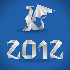 Image showing Origami Dragon with 2012 Year