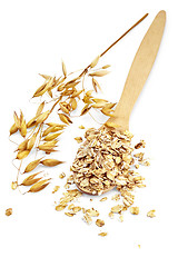 Image showing Rolled oats in a spoon