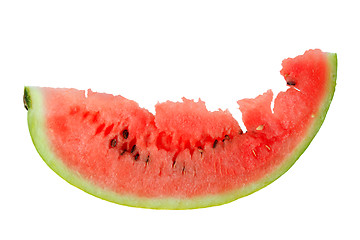 Image showing One red slice of ripe watermelon