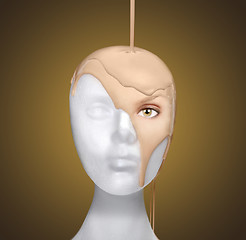 Image showing Concept of Pouring a Face Onto a Mannequin Head