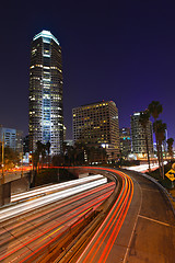 Image showing Timelapse Image of Los Angeles freeways at sunset