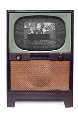 Image showing Vintage 1950 TV Television  Isolated on White