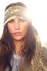 Image showing Beautiful Woman on a Field in Summertime 