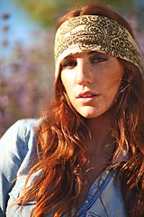 Image showing Beautiful Woman on a Field in Summertime 