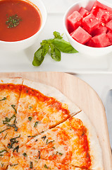 Image showing Italian original thin crust pizza