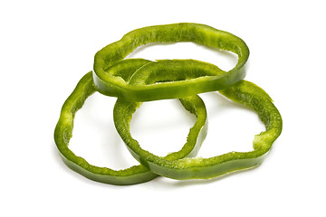 Image showing Sliced green pepper 