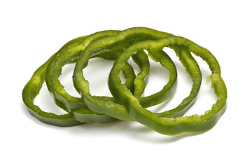 Image showing Sliced green pepper 