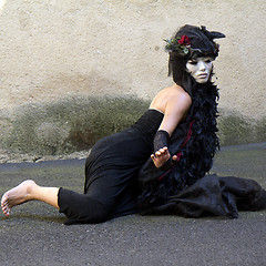 Image showing Masked female dancer