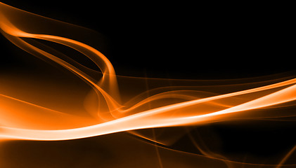 Image showing Orange smoke in black background