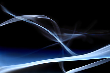 Image showing Blue smoke in black background