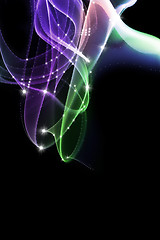 Image showing Purple-green smoke in black background