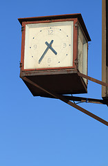 Image showing Town Clock with blue sky background