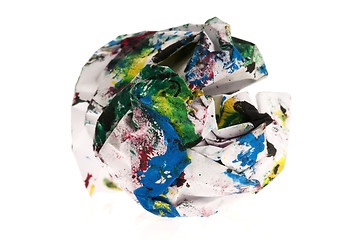 Image showing Crumpled paper isolated over white 