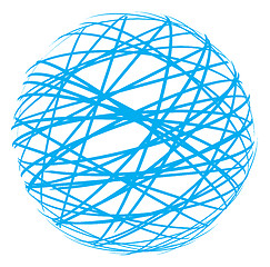 Image showing abstract sphere from blue lines