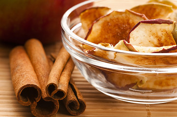 Image showing Dried apples with cinnamon