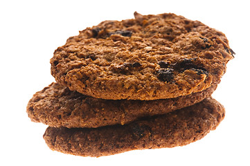 Image showing Chocolate homemade cookies isolated on white background 