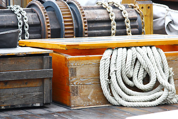 Image showing Rope on deck