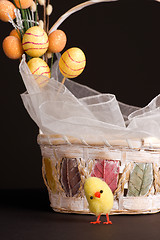 Image showing Chicken and Easter Basket