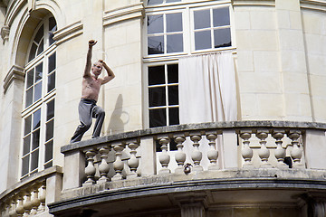 Image showing Climber on a balcony