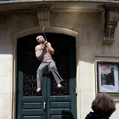 Image showing Man hanged at a hook