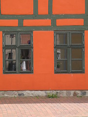 Image showing orange half-timbered house