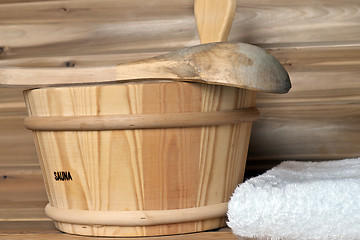 Image showing sauna bucket