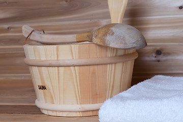 Image showing sauna water bucket