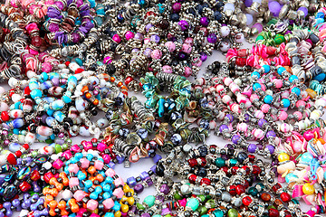 Image showing Colorful background with Beads Bangles