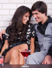 Image showing Couple on date in bar or night club