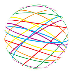 Image showing abstract sphere from color lines