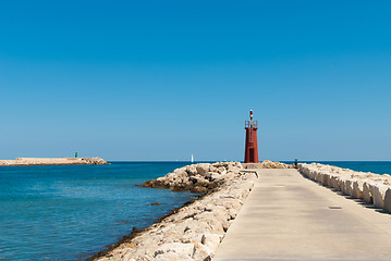 Image showing Harbor breakwater