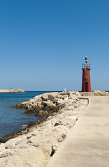 Image showing Harbor breakwater