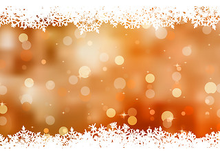 Image showing Orange background with snowflakes. EPS 8