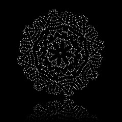 Image showing Christmas snowflake on black background. EPS 8