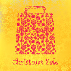 Image showing Bag For Shopping With snowflakes. EPS 8